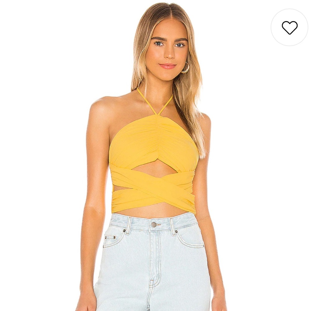 Superdown Harlie Halter Top in Yellow